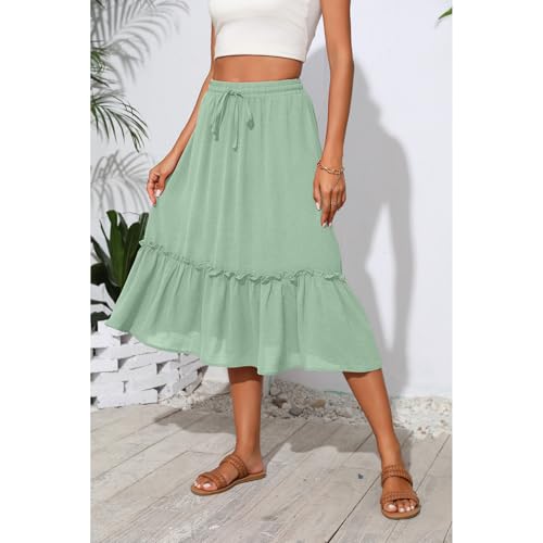 Image of Witsmile High Waist Tiered Skirts for Women Flowy Skirts for Women Long Length with Pockets 2026 Fashion Trendy
