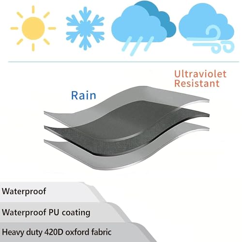 Housse de protection en tissu Oxford 420D noire pour table et chaises de terrasse