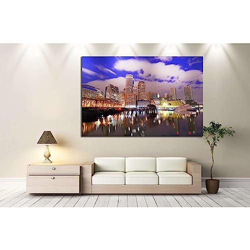 ZELLART Boston Skyscraper tableau prêt à suspendre pour habiller un mur vide 60x40