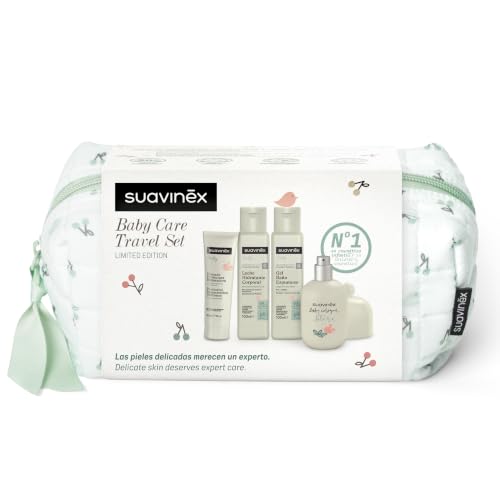 Miniatura 2 de Suavinex, Neceser Bebé, Canastilla Recién Nacido Con Cosmética Pediátrica Set Regalo Con Colonia Bebés 50 Ml Leche Hidratante 100 Ml Gel Baño 100 Ml Pomada Pañal 30 Ml, Formato Viaje, Verde