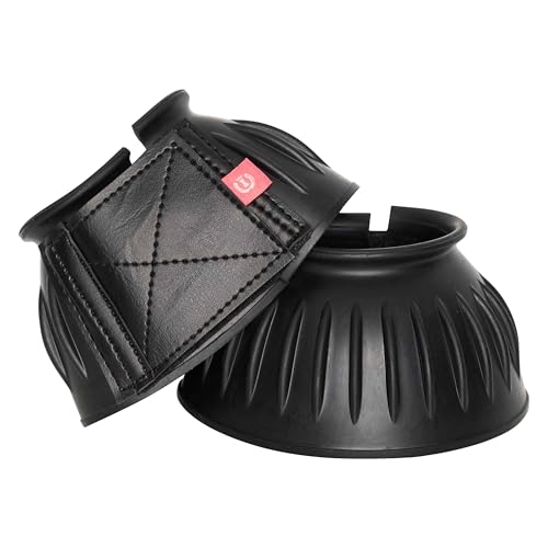 Imperial Riding Bells Hufglocken Robuste Gummi-Bellboots sicherer Klettverschluss Stoßabsorbierend & wasserabweisend Training & Ausritte Klassisches Design & zuverlässiger Schutz Schwarz L