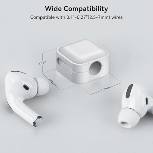 Aceyoon 8 Porte-câbles magnétiques, 1-Second Verrouiller l'organisateur de fils adhésifs, tirer facilement & Gestion des câbles USB Chargeur Cord Nightstand Bureau de voiture & Accueil Bureau Cable Organisateur Blanc