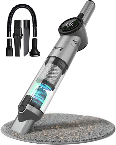 LEBENLANG Aspirabriciole Senza Fili Potente 17000PA - Incl. Potente Batteria & Supporto Con Funzione Di Ricarica & HEPA Filtro I Aspirapolvere Auto Portatile Mini Aspira Briciole Elettrico Senza Filo
