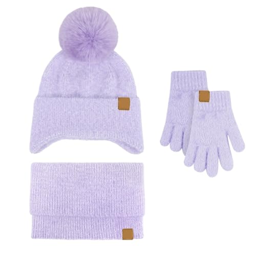 Ensemble bonnet écharpe gants chaud tricoté pour sorties en ville