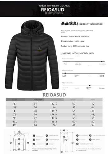 Heated Hoodie for Men and Women,Heated Jacket with 3 Heating Levels, 9 Heating Zones Heated Down Hooded Coat4