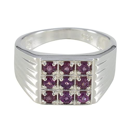 Bague en grenat naturel argent sterling 925 femme mere bague rouge