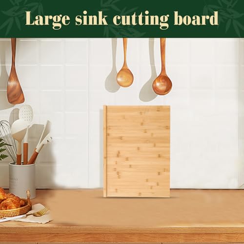 Tabla de Cortar y Para Pastelería Reversible Grande de Bambú, Bloque de Carnicero de Madera con Borde de Encimera, Tabla de Cocina de Doble Cara para Encimera miniatura 6