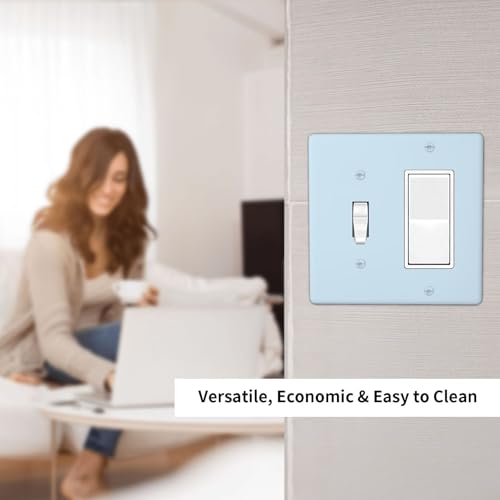 Placa frontal decorativa aqua para interruptor doble y enchufe de cocina 7