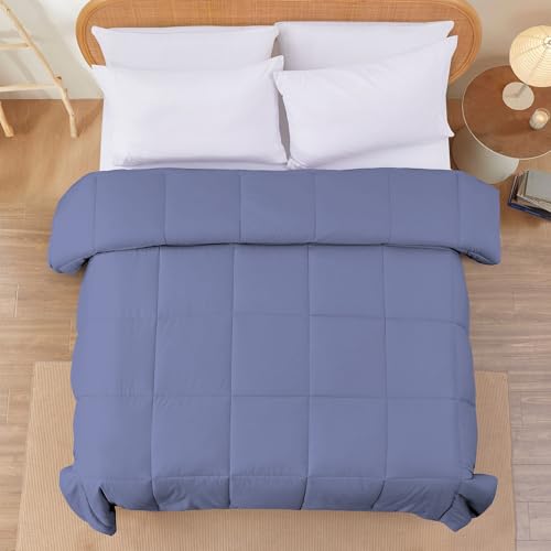 Image of Modern Threads Down Alternative Reversible Comforter Blue /Cream Queen