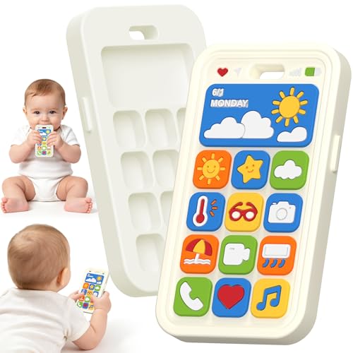 Image of Baby Teething Toys Silicone Baby Phone Teether Over 3 Months