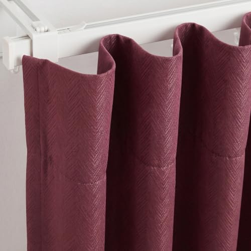 Image of FRESH FROM LOOM Light Block 12 ft Blackout Curtain | Premium 12 ft Long Door Non-Ring Curtains | S-Wave Pleat | Non-Ring Curtains | S-Wave Pleat | Long parda | Parde (Wine | 12 Feet, 1pc Only)
