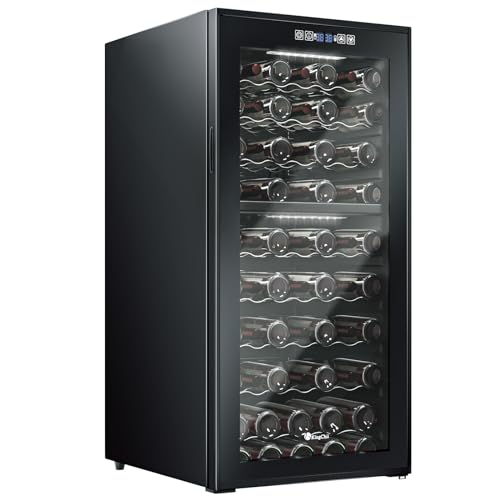 KingChii 66 Bottle Wine Cooler Refrigerator - Dual Zone Wine Fridge with Intelligent Digital Control, Low Noise Operation, Freestanding Wine Refrigerator for Home and Kitchen