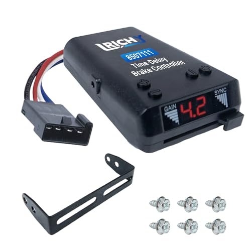 Lrichy 8507111 New Upgrade Time-Delay Brake Controller for 1-4 Axle Trailers (2/4/6/8 Brakes) Replaces Brakeman IV Fits Ford GM Chevy Dodge RAM Toyota Jeep. Wiring Harness Sold Separately