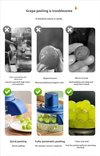 Image of V21 Multipurpose Automatic Fruit & Vegetable Peeler Machine, Rechargeable Electric Potato Peeler, Smart Kitchen Tool, Blue