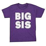 Happy Family Clothing Big Sis Big Sister Announcement Outfit T-Shirt (L (14/16), Purple Heather)