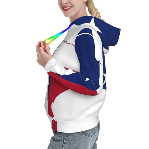 Sweat à capuche femme imprimé Texas contre le froid printanier