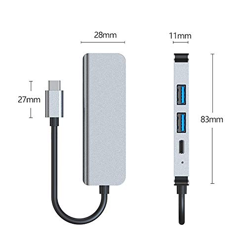 Usb C Hub, Qces Usb C To Hdmi Multiport Adapter 4K Display With 100W Pd Charging Usb 3.0 Port, Usb-C Dongle Hdmi Compatible With Samsung Dex Galaxy S21/S20/Note10/Tab S4, Macbook Pro/Air Ipad Pro Gray #TOP6