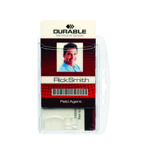 Durable Doppelbox für 2 Betriebs-/Sicherheitsausweise im Format 54 x 85 mm, Packung à 10 Stück, transparent, 892419