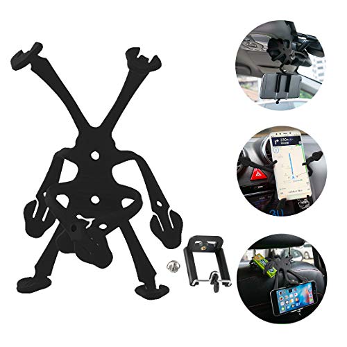 Preisvergleich Produktbild TECTICO 360° Biegbar Handyhalter mit 2 Saugnäpfen, Multifunktional Handy Ständer für Meisten Smartphone Schwarz, 1 Stück