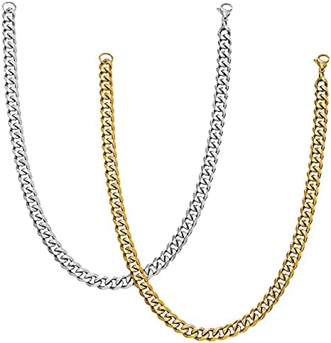 Collana A Catena Da Uomo - Catena Cubana Nera 6 Mm - Collana A Catena - Foto 8