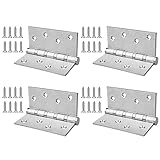 MOUNTAIN_ARK 4 Pack 4' x 4' Square Door Hinges, Stainless Steel Ball Bearing Butt Hinge, Load 110lb