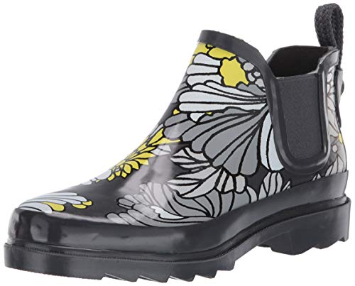 The Sak Women's Sakroots Rhyme Ankle Rainboot Rain Boot, Slate Flower Blossoms, 7