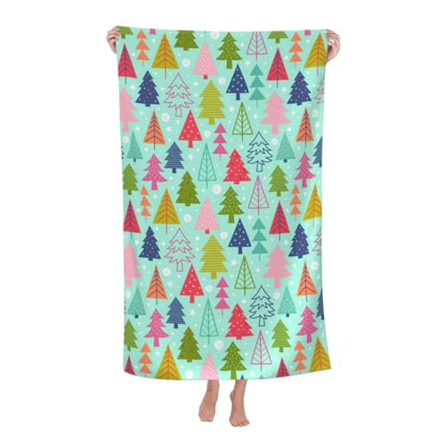 Herren Damen Microfaser Handtücher Großes Strandtuch „Frohe Weihnachten“ Strandtuch Lustige Handtücher Besonderes Badetücher Für Urlaub Reise Schwimmen