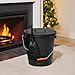 F2C 5.5 Gallon Large Ash Bucket with Lid and Shovel Fireplace Tool Set,Galvanized Metal Coal and Hot Ash Pail for Fireplace, Fire Pits, Wood Burning Stoves, Grill, Outdoor,Home Black