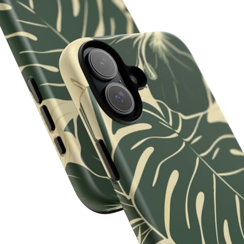 Coque iPhone 16 Plus rigide mate à motif feuilles tropicales et fleurs - 2