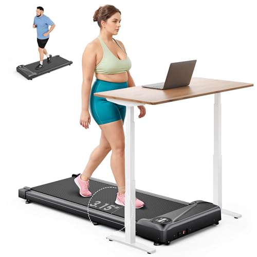 THERUN Walking Pad Treadmill for Home & Office,Portable Under Desk Treadmill with Remote Control,LED...
