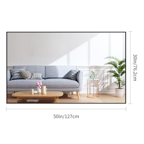 Image of COFENY Black Bathroom Mirror for Wall, 30x50 Inch Rectangle Mirrors with Metal Frame, Modern Vanity Wall Mirror Decor for Bathroom Living Room, Entryway Hangs Horizontal or Vertical