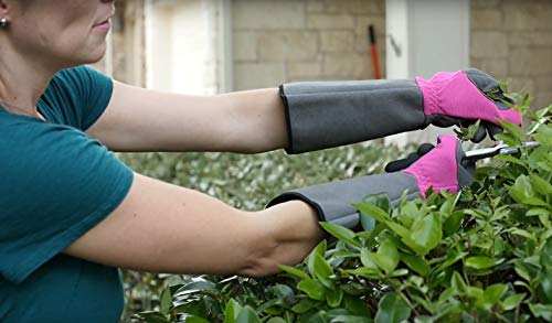 G & F Products 2430M Florist Pro Long Sleeve Rose Gardening Gloves, Thorn Resistant Garden Gloves, Rose Pruning Gloves - Women Fits All , Pink #TOP6