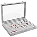 Valdler Clear Lid 7 Slots Jewelry Rings Earrings Tray Showcase Display Storage