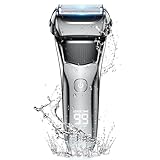 ひげそり 電動シェーバー 【2025新進化】 髭剃り 密着360° 電気シェーバー メンズ 小型 電動 往復式 3枚刃 電動髭剃り 乾湿両用 スムーズ剃り IPX7防水 電気カミソリ 残量表示 ロック機能 長持ちバッテリー 大型LED画面 低騒音 男性用 軽量 持ち運び便利 深剃り 出張/旅行 父の日