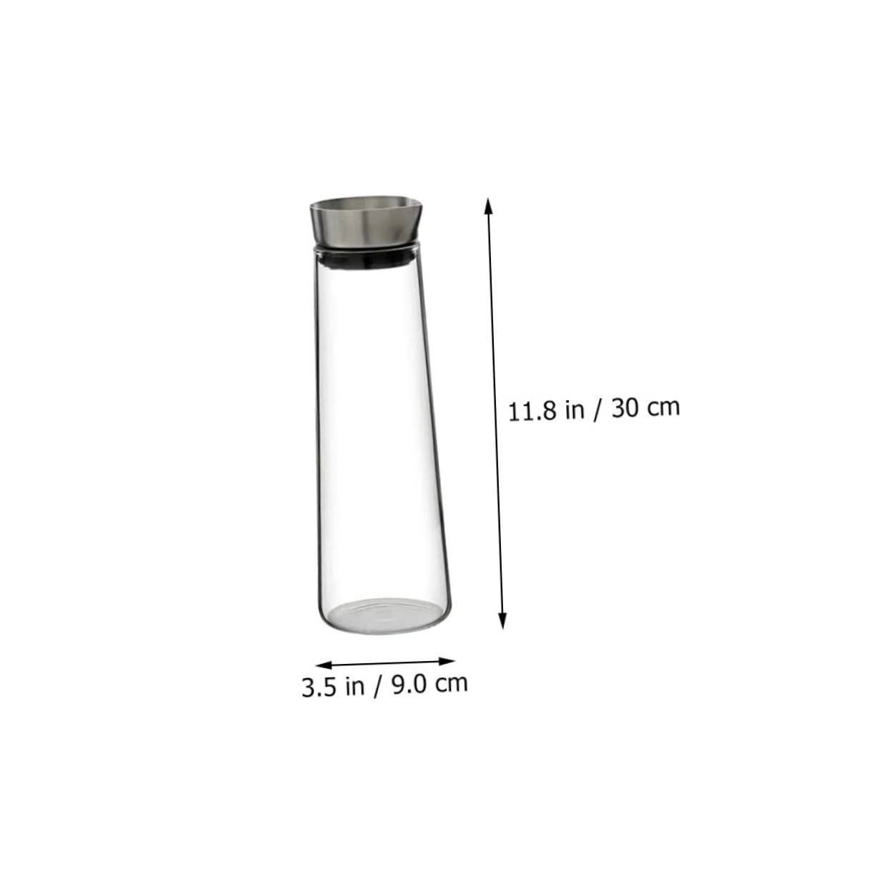 Jarra De Agua Fría De Vidrio Borosilicato 1l, Botella Antifugas Tapa De Acero Inoxidable, Recipiente Resistente Para Jugos y Bebidas, Uso Doméstico y Refrigeración