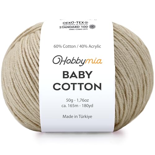 Image of Baby Cotton Blend Yarn - Soft Sport Weight Yarn for Crochet & Amigurumi - 50g /180yds - 60% Cotton 40% Acrylic - Ideal for Baby & Knitting Proj.(Coral Reef, 1 Ball)
