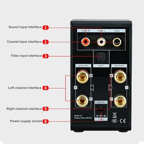 Wzmacniacz Mocy Audio Bluetooth 5.0, Amplituner Stereo HiFi o Mocy 200 W z USB, Dwukanałowy Bezprzewodowy Głośnik o Mocy 100 W + 100 W, Wzmacniacz do Samochodowego Baru Domowego