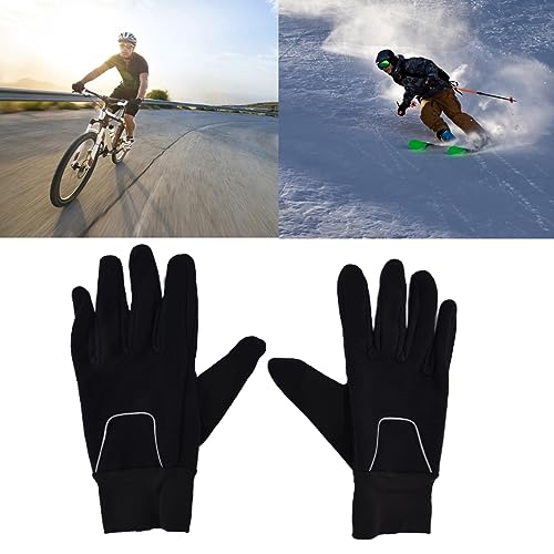 Lybunair Touch Sensitive nieprzepuszczalne czarne rękawiczki rowerowe, wiatroszczelne, antypoślizgowe, do podróży na świeżym powietrzu (XL)