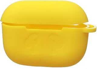 حافظة حماية سيليكون لسماعات ايربودز برو مع مشبك لسهولة التعليق - اصفر