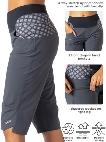 Terry Vista BTK - New Women\'s 13 inch Inseam Cycling Short with Removable Padded Cylco Brief - Gravel, Small