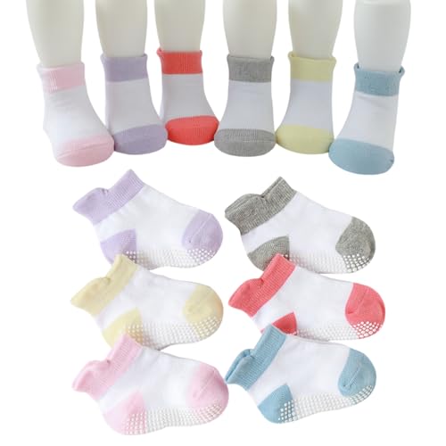 Image of MOMISY Baby Girl Boys children Non Slip Socks Toddlers Infant Warm Cotton Stretch Anti skid Socks-6 Pairs