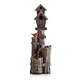 Alpine Corporation 35" Tall Outdoor 3-Tier Birdhouse Water Fountain Yard Art Decor