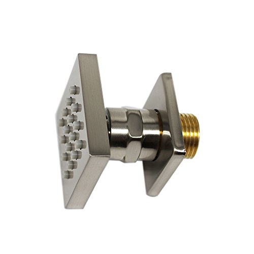 Homedec Brushed Nickel Square Brass Shower Body Sprayer Wall Jet, Valve Needed (6Pcs, 2X2Inch) #TOP3