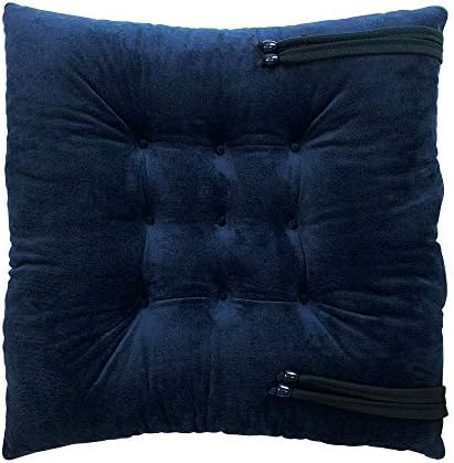 Comfy Soft Chair Pads Seat Cushions Cover with Ties for Dining Chairs, Office Chairs, Sofa Patio Furniture Carpeted Floors, Hardwood Floors,15.5x15.5 Inch, Polyester Chair Cushions Set of 6, Navy Blue