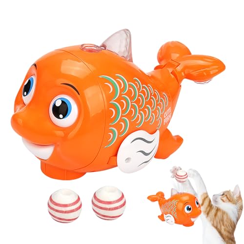 Huxibai Cat Toy Ball | 電気で動くLEDライト&音楽付きキャットボール,電池式の子猫用刺激ゲーム 豊かな娯楽と絆を深める安心設計,退屈解消に最適な報酬と楽しみの贈り物