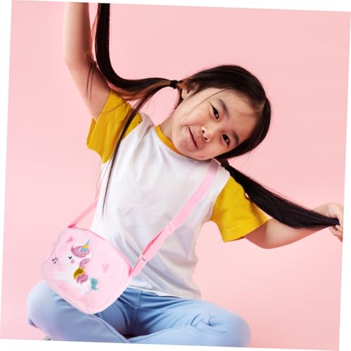 Unicorn Plush Crossbody Bag for Girls Cute Soft Shoulder Bag Adjustable Strap for Little Girls for Everyday Use and Coin Storage4
