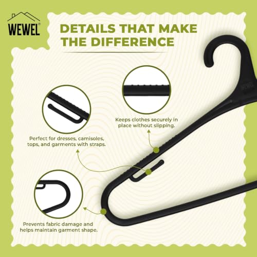 Image of WEWEL 25 Pcs Premium Hangers for Hanging Clothes (Matt Finish)(Bendless Design)