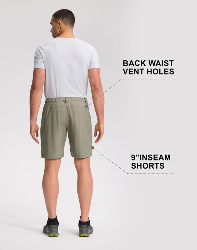 Pioneer Camp Short de randonnée pour homme - Respirant - Imperméable - Élastique et résistant - Avec poches zippées - Pour l'été et le trekking en plein air