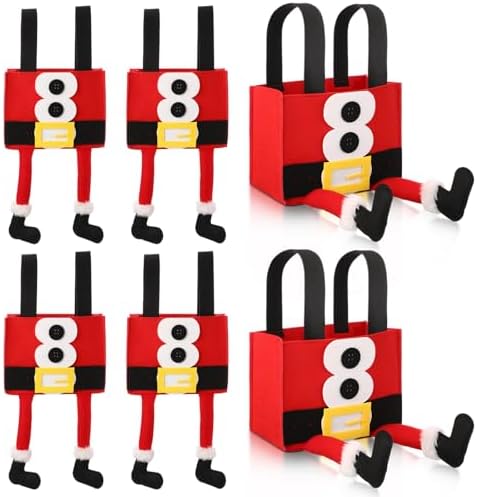 5PCS Santa Pants Christmas Gift Bags - Large Treat Bags For Wine Bottles, Candy & Gifts - View #3