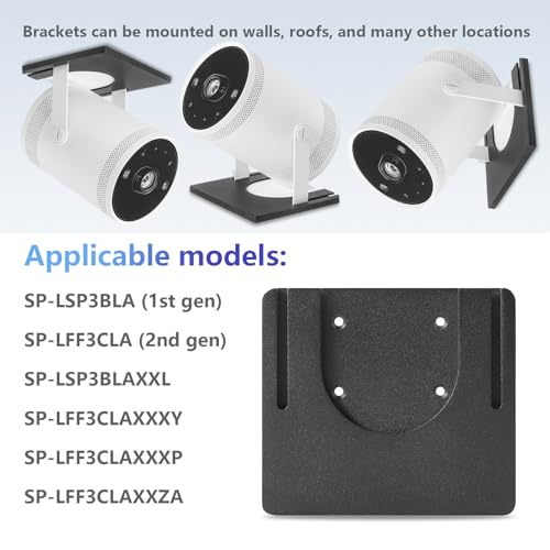 Image of Freestyle Projector Stand Compatible with Samsung Freestyle Projector | Freestyle Projector Ceiling Mount for Freestyle 2, Freestyle SP-LSP3BLA (1st gen);SP-LFF3CLA (2nd gen) Bracket Stand